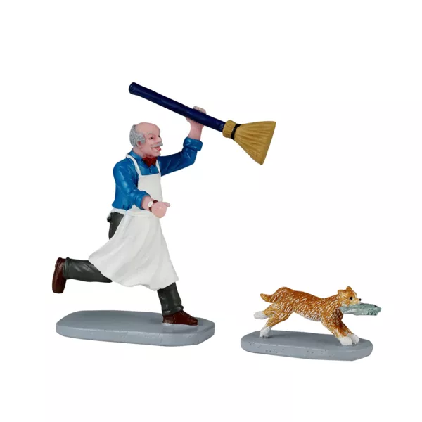 Accessoire Lemax (H7,6 cm) Le chat Voleur de poisson