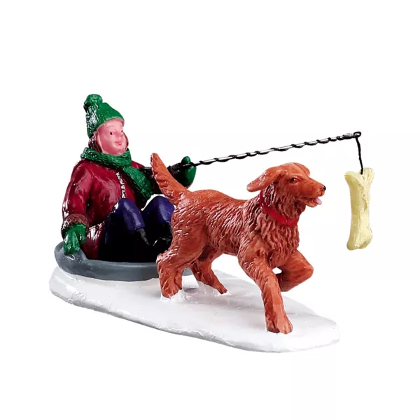 Lemax Accessoire (H4,2 cm) Slee met zijn hond