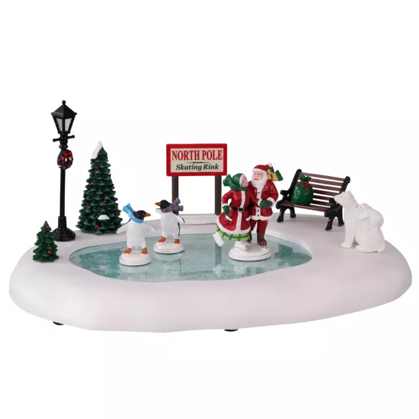 Accessoire Lemax anim� (H13 cm) Patinoire au P�le Nord