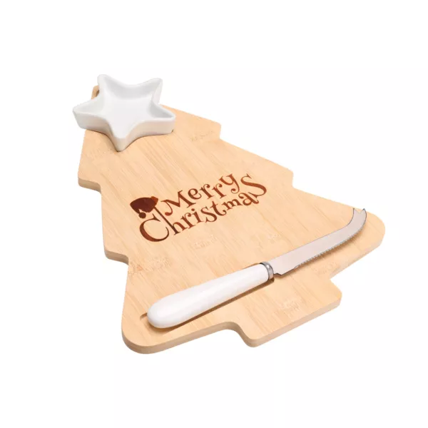 Plateau � fromage avec couteau (32 x 24 cm) Merry Christmas