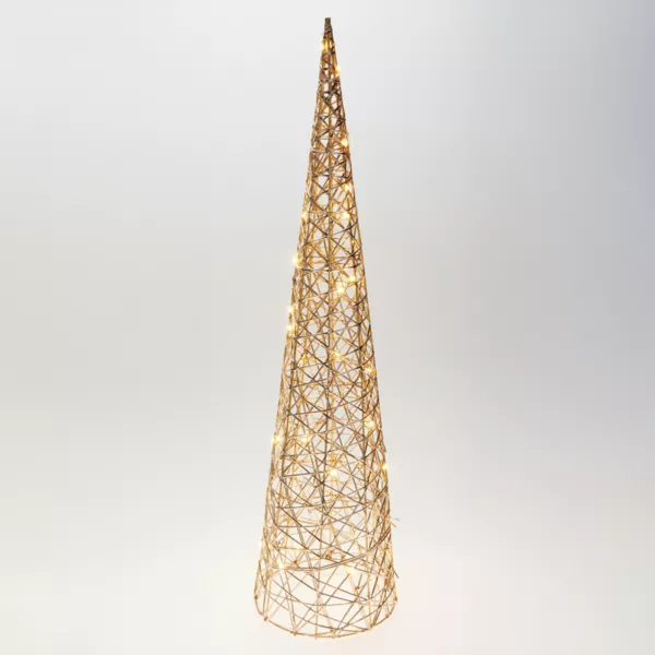 C�ne lumineux sur piles 40 micro LED (H80 cm) �clats Blanc chaud