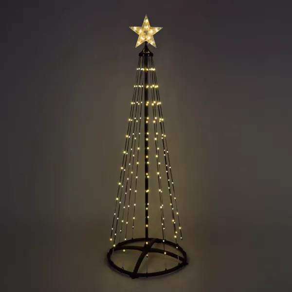 Cono luminoso Digital 154 Micro Led (H150 cm) Twinkling Nero e bianco caldo