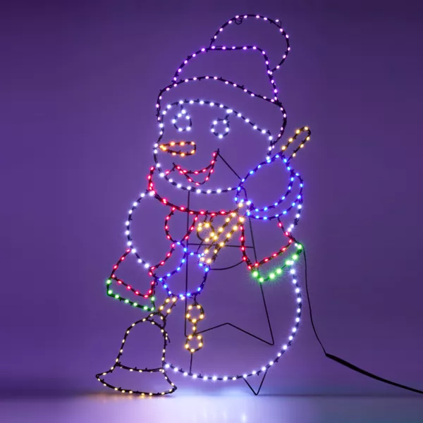 Bonhomme de neige 326 LED (H90 cm) N�on effet flash Multicolore