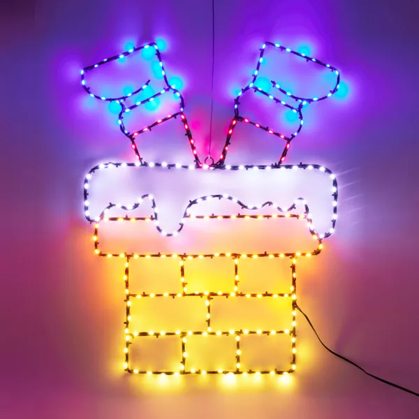 Chemin�e lumineuse 223 LED (H60 cm) N�on effet flash Multicolore