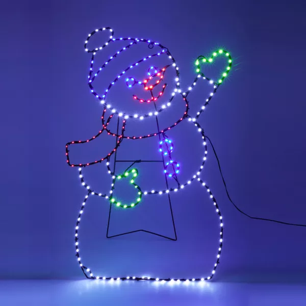 Bonhomme de neige 246 LED (H79 cm) N�on effet flash Multicolore