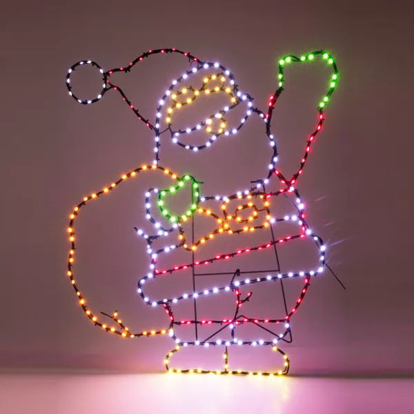 Lysende julemand 321 LED (H70 cm) Neon flash effekt Multifarvet