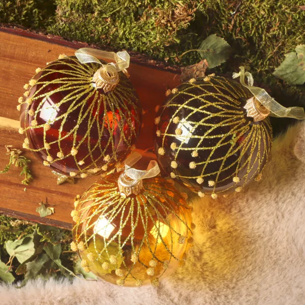 Set van 6 glazen kerstballen (D80 mm) Vintage Reno Multicolor