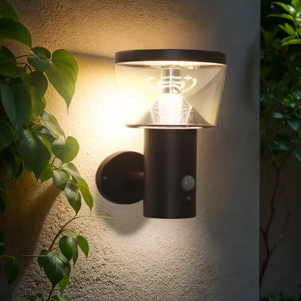 Paletto solare da giardino da parete 40 LED 600 lumen (H23 cm) Orion Grigio antracite