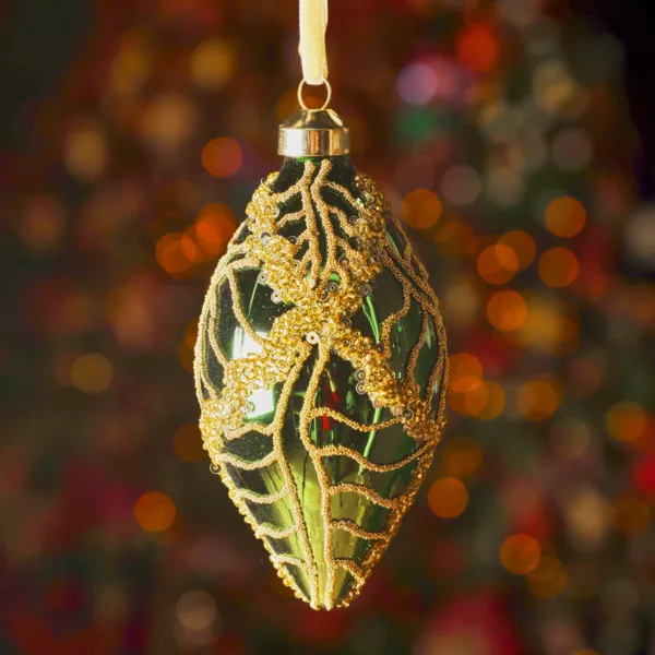 Set di 2 palline di Natale in vetro (D60 mm) Jazzy Verde abete