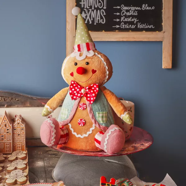 Dekorativt siddende peberkage (H40 cm) Johnny klovnen Multifarvet