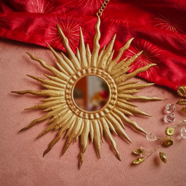 Suspension de No�l en m�tal (D18 cm) Tournesol Or