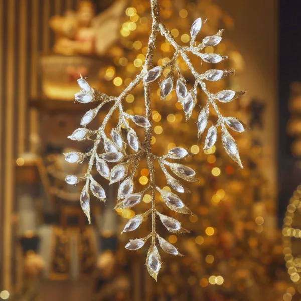 Adorno de Navidad colgante (H24 cm) Rama de diamante Plateado