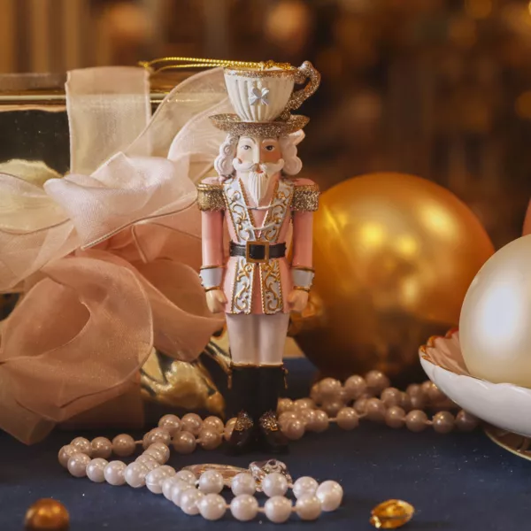 Suspension de No�l (H12 cm) Casse-noisette Tea time Rose