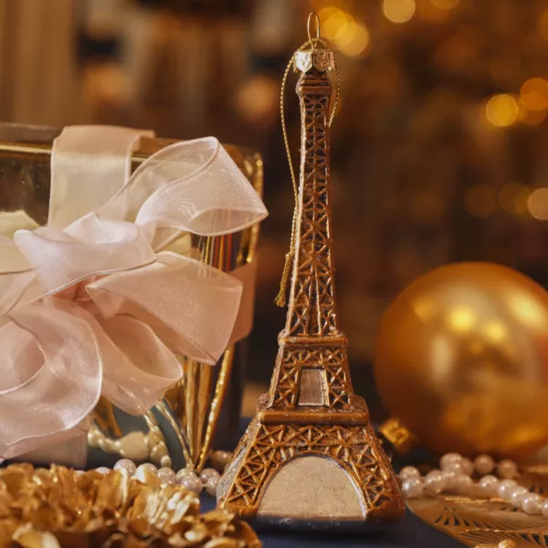 Decorazione Natalizia Sospesa (H16 cm) Torre Eiffel Bronzo