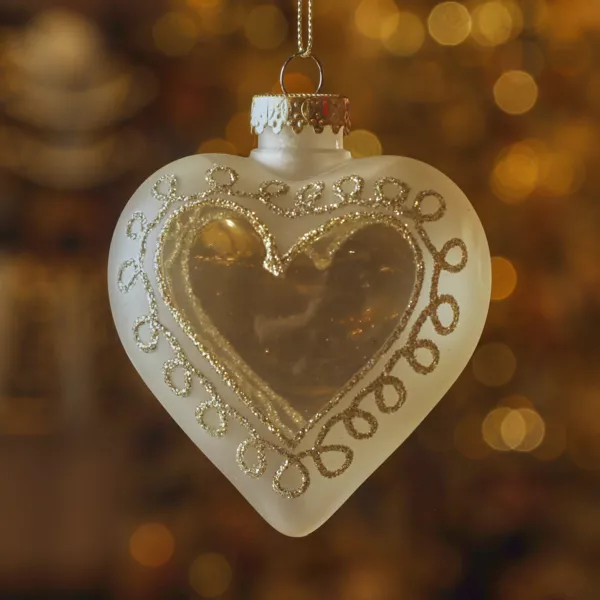 Adorno colgante de Navidad (H10 cm) Coraz�n encantador Transparente