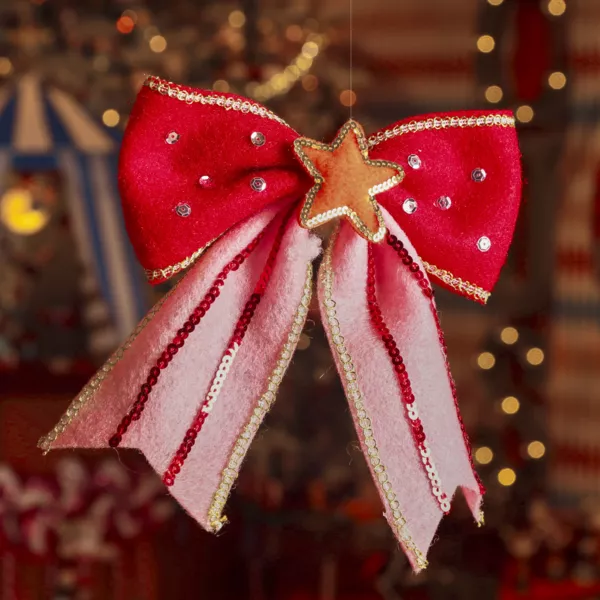 Noeud de Noël (H23 cm) Circus étoile Orange