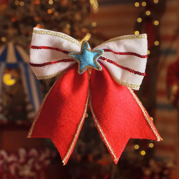 Kerststrik (H23 cm) Circus ster Blauw