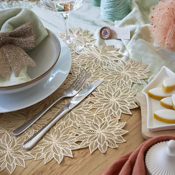 Set de table Fleurs de neige Dorées