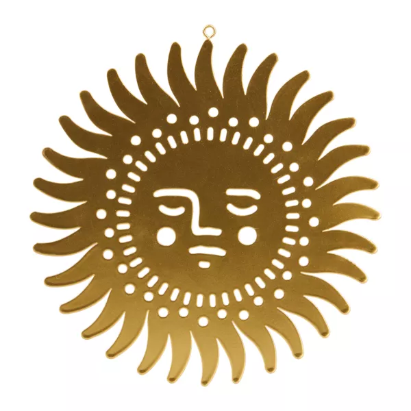 Metalen muurdecoratie (D18 cm) Gouden Zon