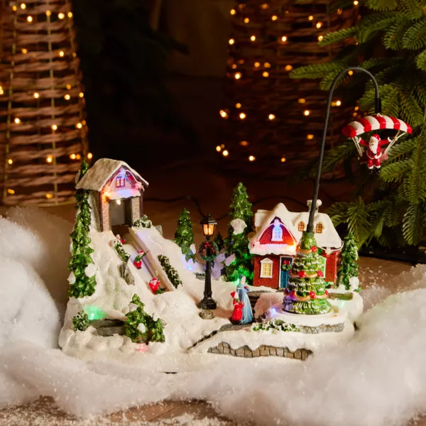 Villaggio di Natale luminoso e animato (H31 cm) Avventure invernali