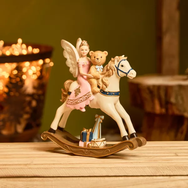 Schaukelpferd (H20 cm) Fee und Weihnachtsb�r