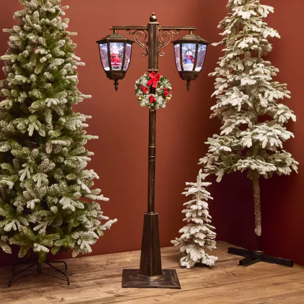 Lampada da terra doppia illuminata 66 LED (H188 cm) Natale Magico Nero