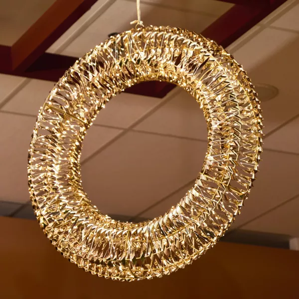 Couronne de No�l lumineuse 960 Micro LED (D70 cm) Effet flash Or et blanc chaud