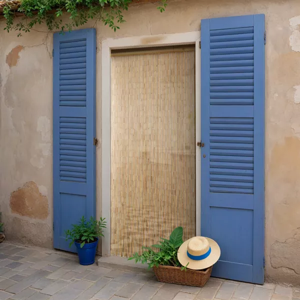 Tenda per porta in Bamb� (90 x 200 cm) Savana Beige