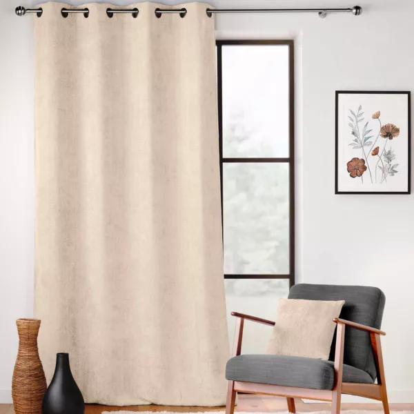 Tenda in velluto chenille (140 x 260 cm) Leo Ecru