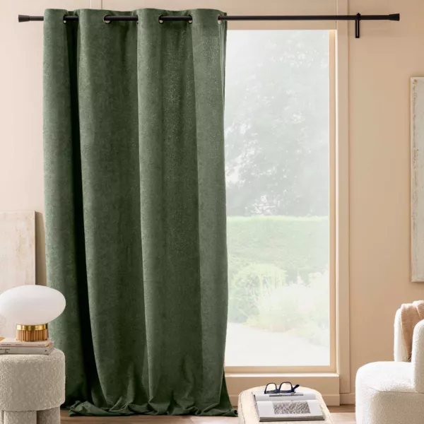 Rideau bouclette (140 x 260 cm) Winona Vert c�dre