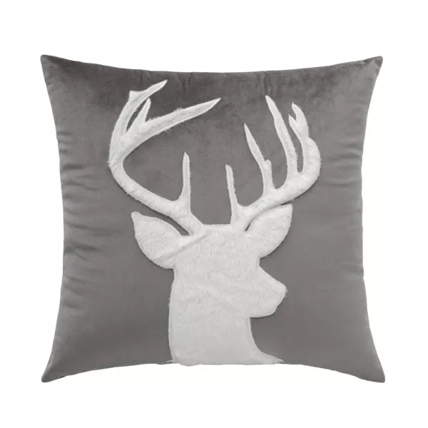 Coussin carr� velours (45 x 45 cm) Vik Gris anthracite