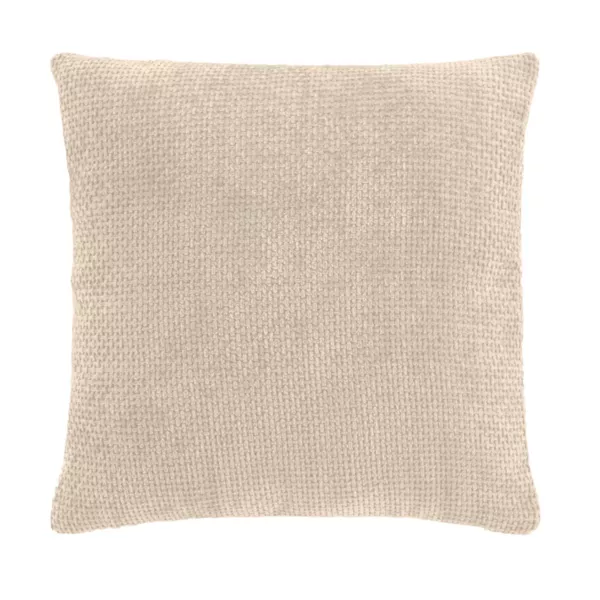 Coussin carr� velours (45 x 45 cm) Leo Ecru