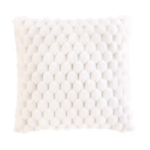 Coussin carr� imitation fourrure (45 x 45 cm) Frosty Ecru