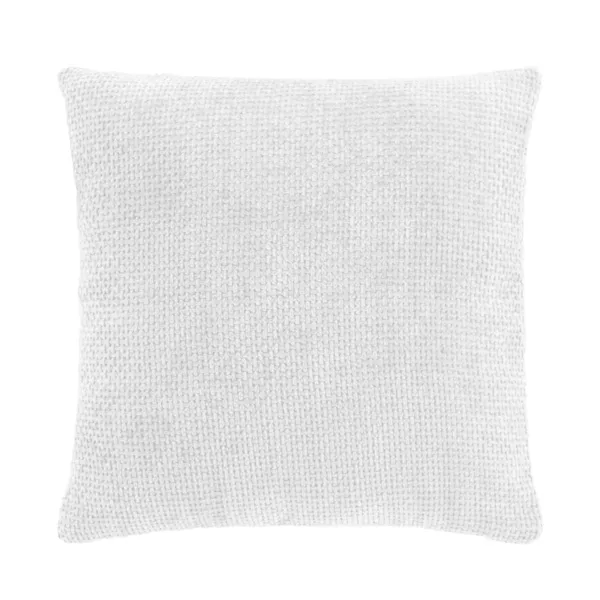Coussin carr� en velours chenille (45 x 45 cm) Leo Blanc
