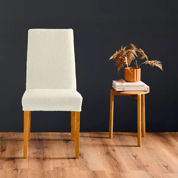 Funda de silla rizada (40 x 40 cm) Laina Marfil