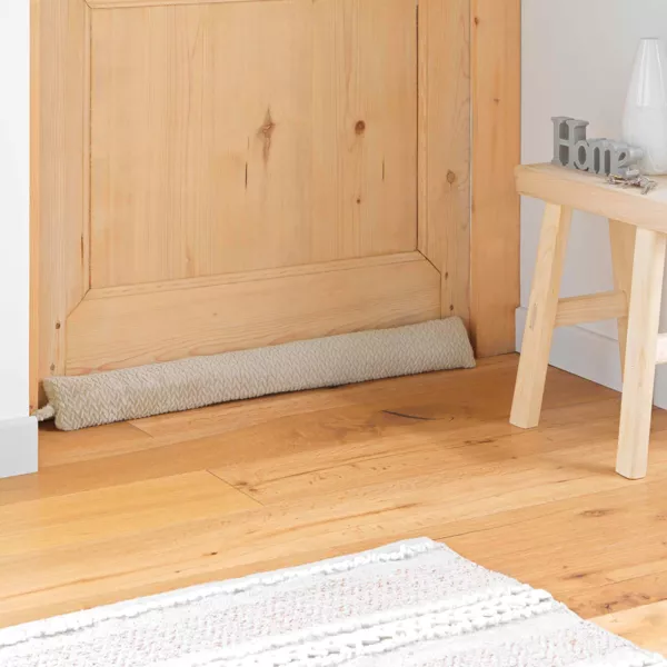 Cojín de puerta de felpa (80 x 10 cm) Flanela Beige