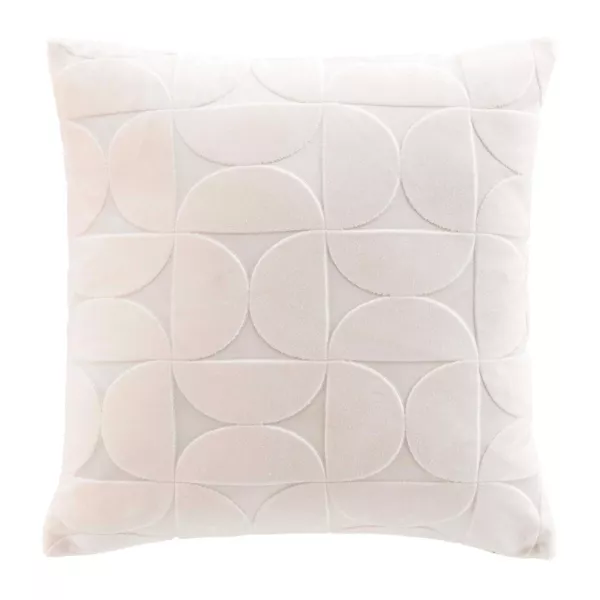 Fluwelen vierkante kussenhoes (40 x 40 cm) Curly Ecru