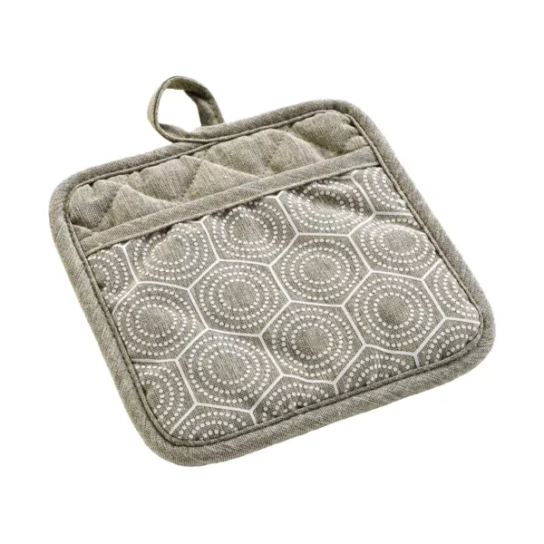 Topflappen mit Tasche aus Baumwolle (18,5 x 18,5 cm) Alveis Beige