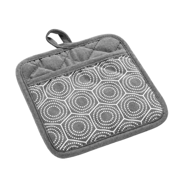 Grydelap med lomme i bomuld (18,5 x 18,5 cm) Alveis Antracitgr�