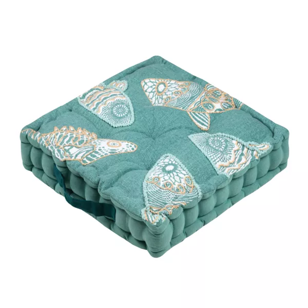 Bodenkissen aus Baumwolle (45 x 45 cm) Barbade C�ladon-Gr�n