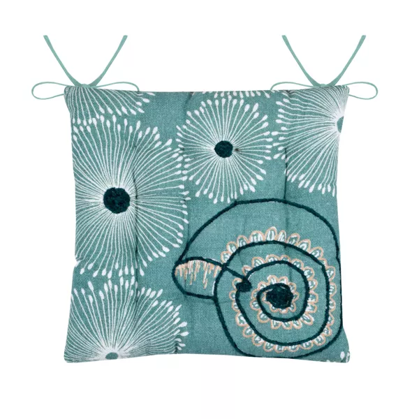 Cuscino per sedia quadrato in cotone (38x38 cm) Barbados Verde celadon