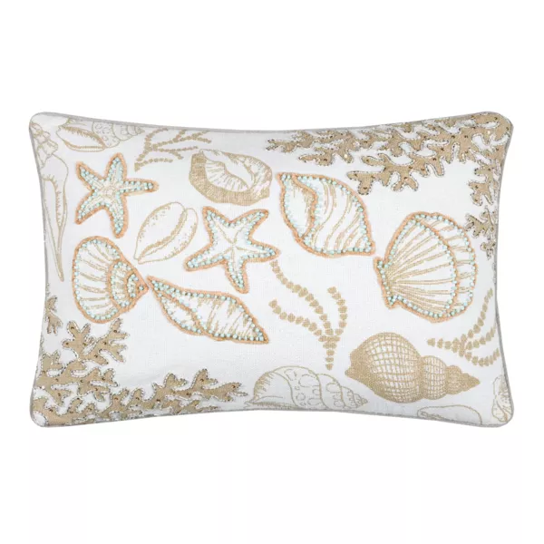 Coj�n rectangular de algod�n (35 x 50 cm) Barbade Blanco