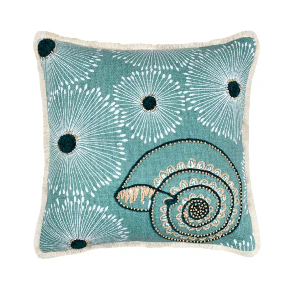 Coj�n cuadrado de algod�n (45 x 45 cm) Barbados Verde c�ladon