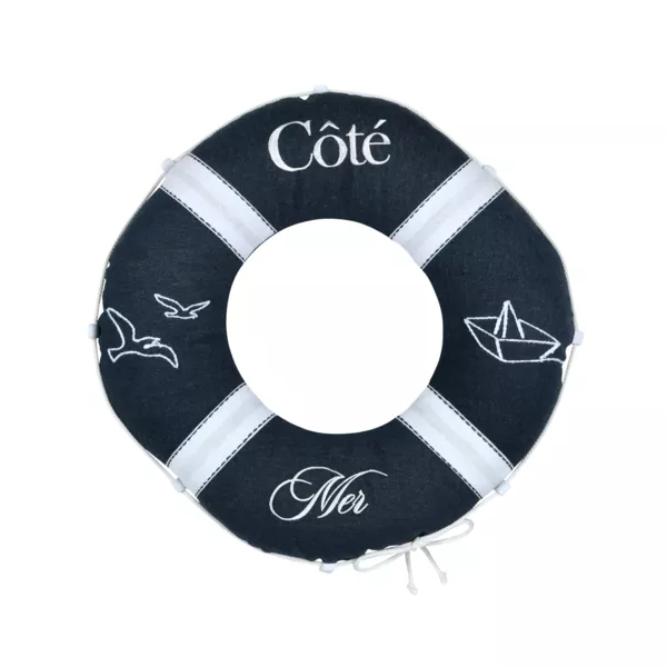 Cuscino boa in cotone (50 cm) Bordemer Blu navy