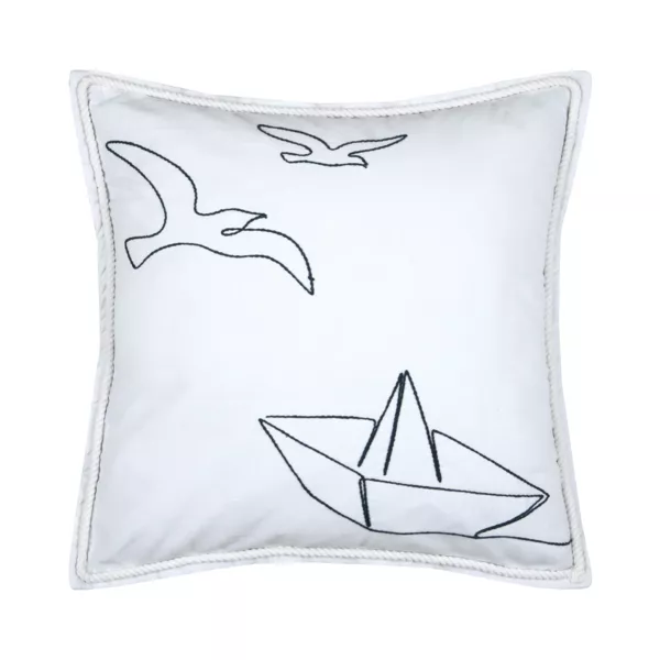 Cuscino quadrato in cotone (50 x 50 cm) Bordemer Bianco