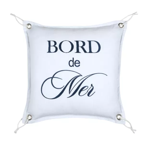 Coussin carr� coton (45 x 45 cm) Bordemer Blanc