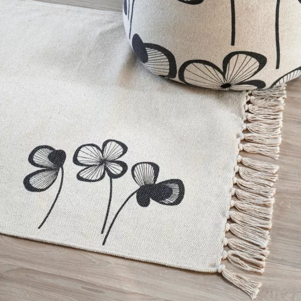 Tappeto in cotone (60 x 90 cm) Tilda Ecru
