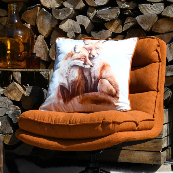 Coussin carr� (50 x 50 cm) Faune Orange