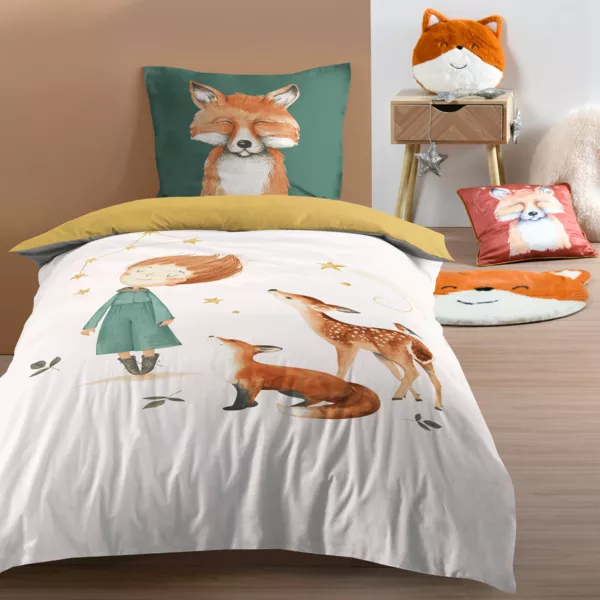 Funda de edred�n infantil y una funda de almohada de algod�n (140 x 200 cm) Ferdinand Multicolor