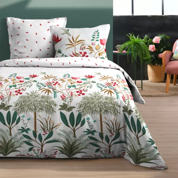 Bomuldsdynebetr�k og to pudebetr�k (240 x 220 cm) Antillia Multifarvet